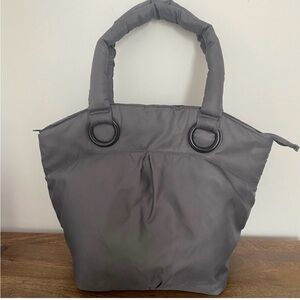 Gray Nylon Tote Bag